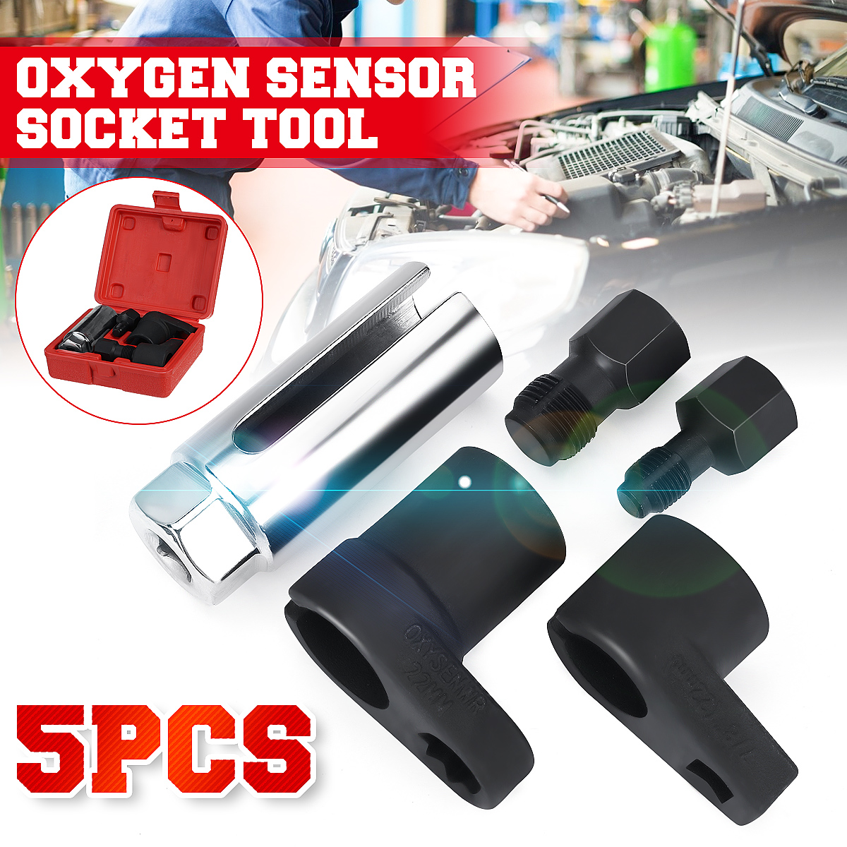 5PCS-Universal-78quot--22mm-Oxygen-Sensor-Repair-Tool-Set-Disassemble-Socket-Thread-Chasers-Wrench-M-1801040