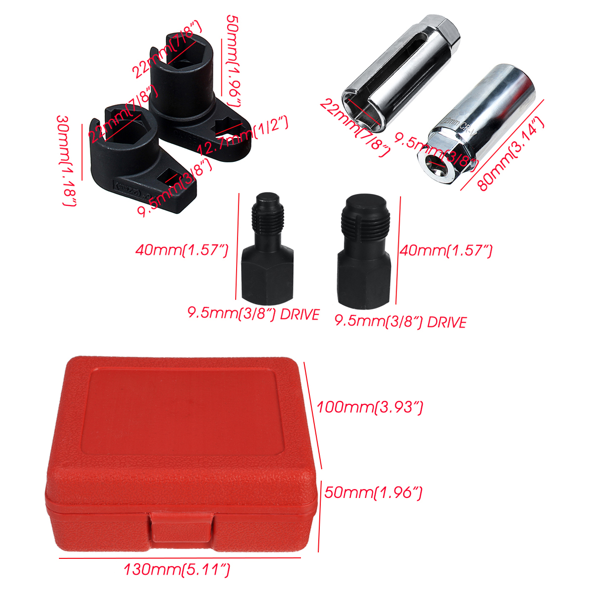 5PCS-Universal-78quot--22mm-Oxygen-Sensor-Repair-Tool-Set-Disassemble-Socket-Thread-Chasers-Wrench-M-1801040