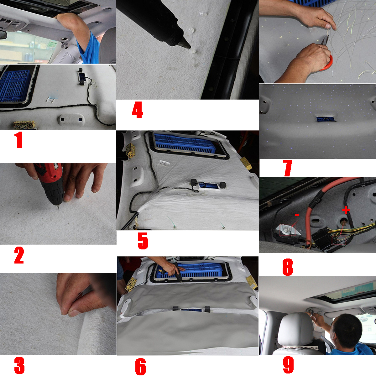 12W-RGBW-LED-Fiber-Optic-Star-Ceiling-Light-Source-Device-150Pcs-2M-075mm--28Key-RF-Remote-1469368