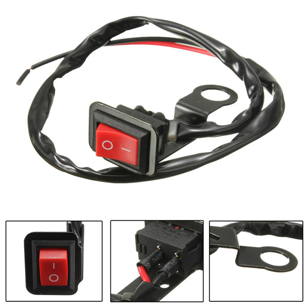 Motorcycle-ATV-Quad-Bike-Headlight-OnOff-Switch-Rear-View-Mirror-Wire-977386
