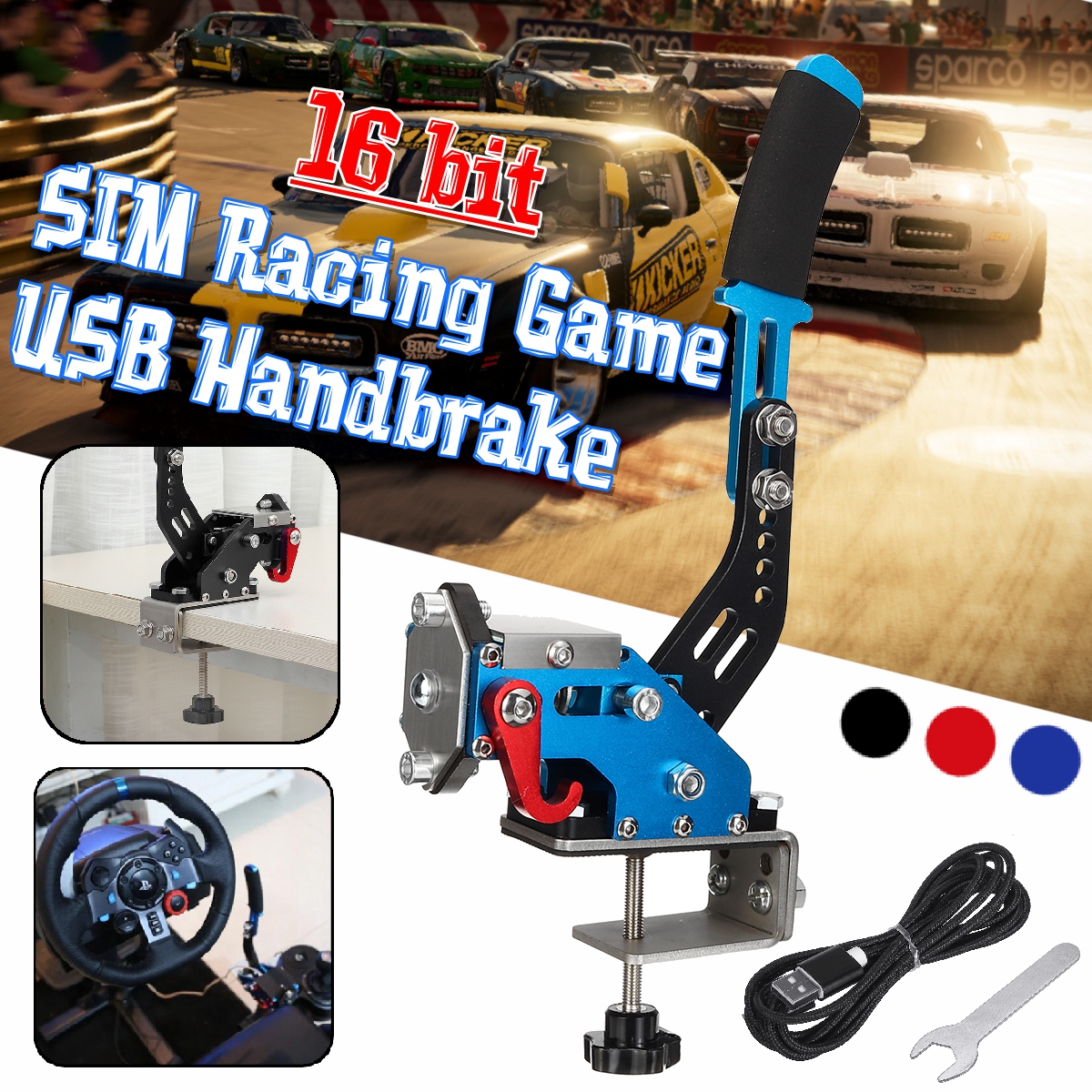 16bit-Hall-Sensor-USB-Handbrake-Hydraulic-Lever-SIM--Clamp-For-Racing-Games-G252729-T500-FANATECOSW--1543175