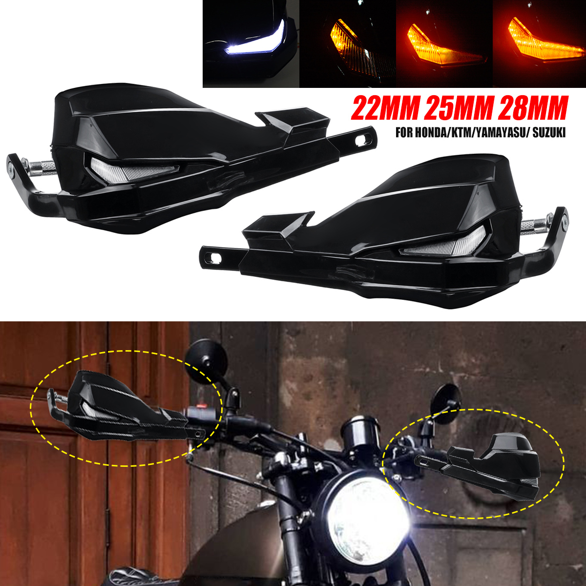 22mm-25mm-28mm-Motorcycle-LED-Hand-Guard-Handlebar-For-HondaKTMYamahaSuzuki-Universal-1737364
