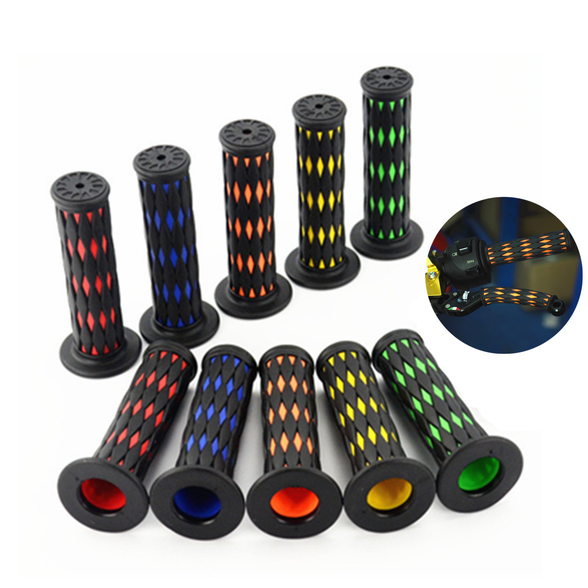 22mm-Motorcycle-Bike-Handle-Handlebar-Grip-Covers-Protector-Rubber-Nonslip-1340474