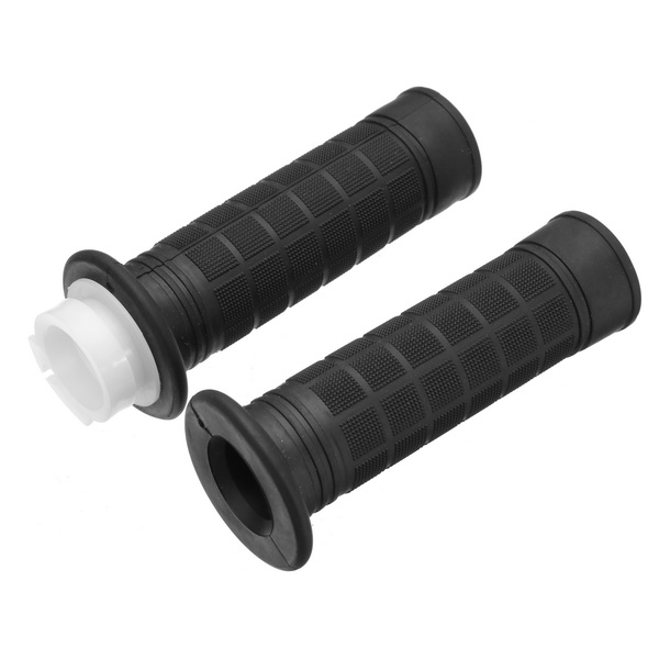22mm087in-Pair-Motorcycle-Handlebar-Grips-Handlebar-Black-Rubber-1127682