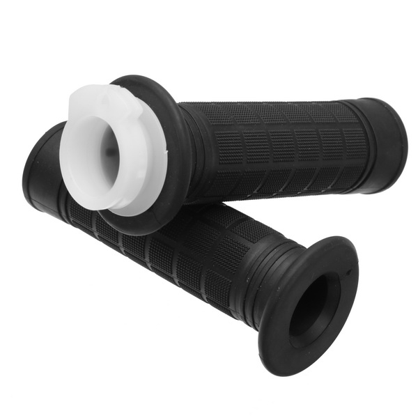 22mm087in-Pair-Motorcycle-Handlebar-Grips-Handlebar-Black-Rubber-1127682