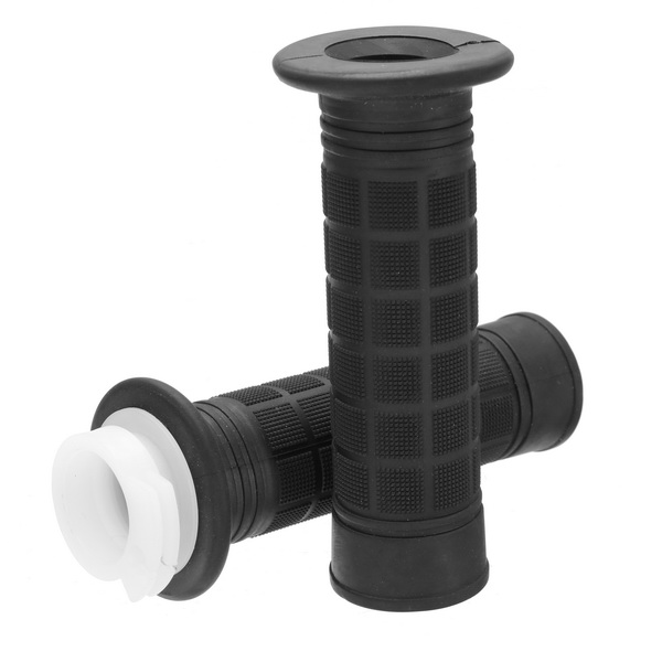 22mm087in-Pair-Motorcycle-Handlebar-Grips-Handlebar-Black-Rubber-1127682