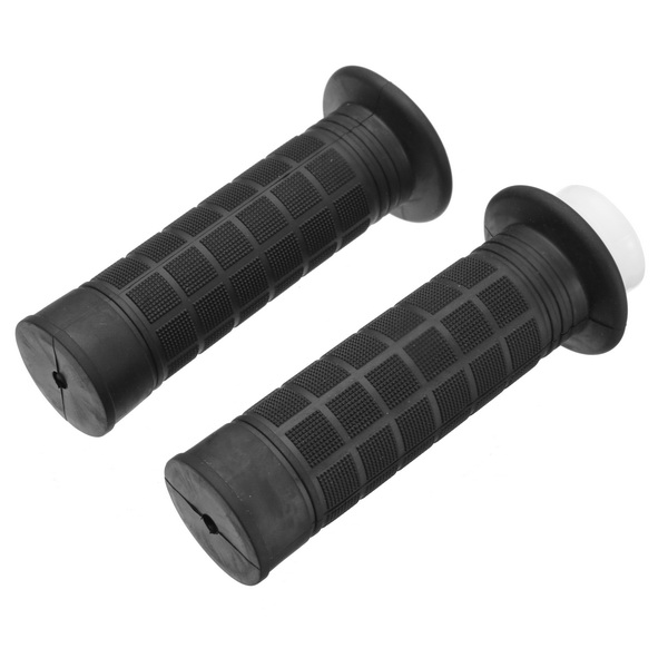 22mm087in-Pair-Motorcycle-Handlebar-Grips-Handlebar-Black-Rubber-1127682