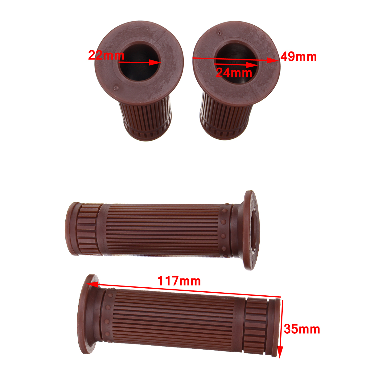 22mm24mm-Rubber-Handlebar-Hand-Grips-Bar-End-For-Motorcycle-Bike-ATV-Dirt-Cafe-Racer-1477978