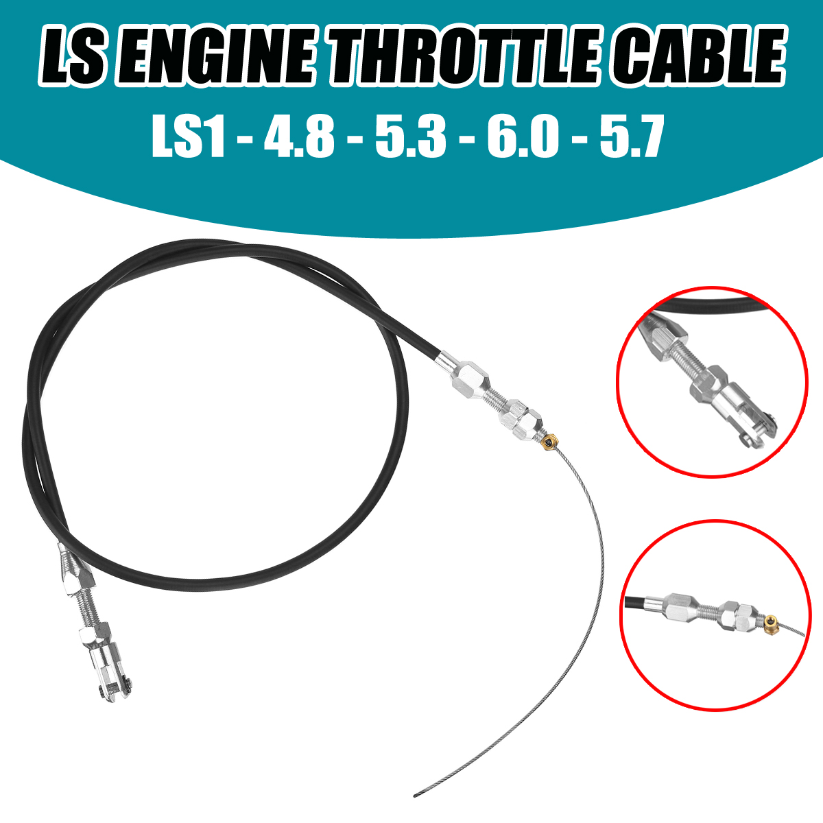 36quot-LS-Engine-Throttle-Cable-LS1-48-53-57-60-For-Chevrolet-Stainless-Steel-1694737
