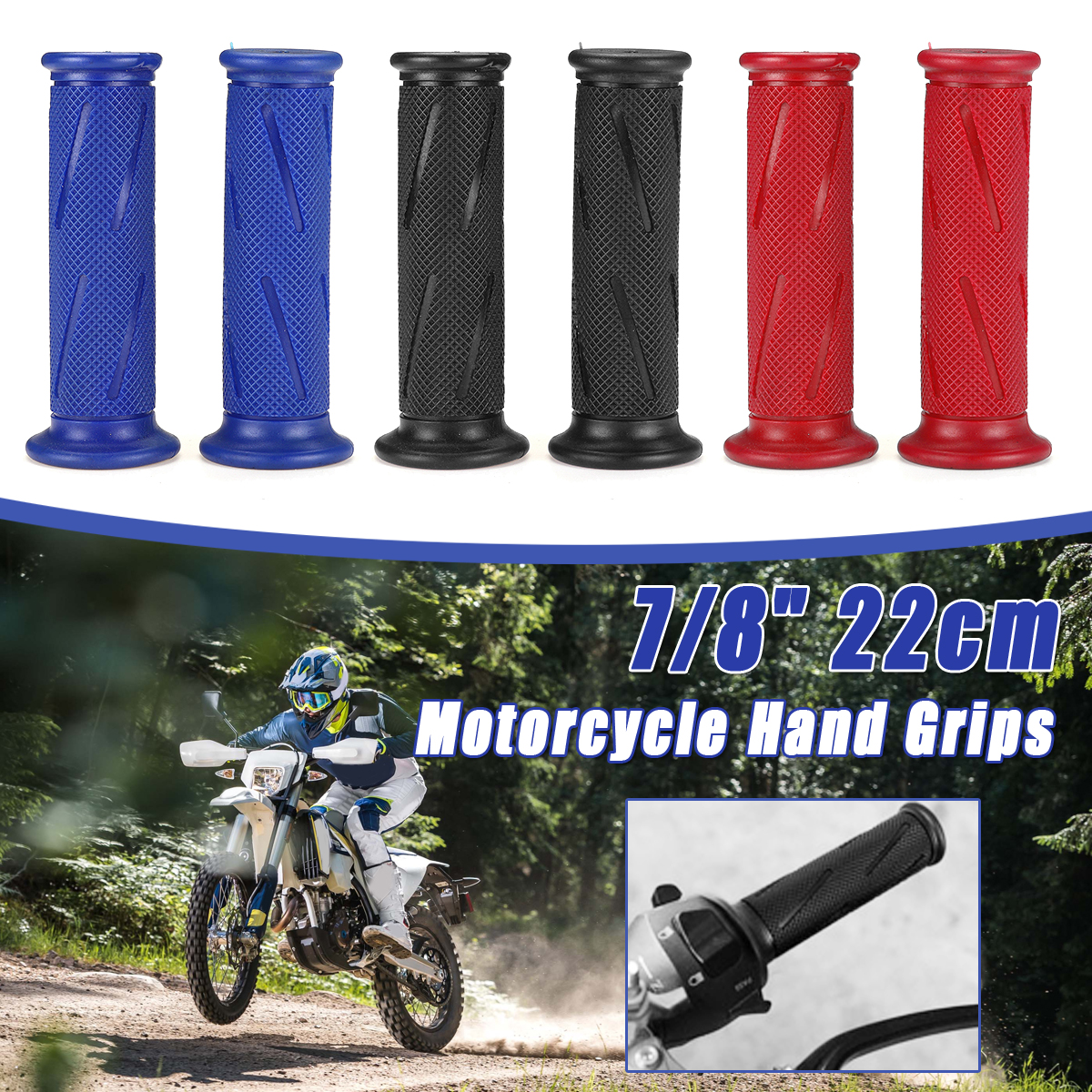 78-Inch-22cm-Motorcycle-Handlebar-Grip-Retro-Handle-Rubber-Bar-Rubber-Gel-Grip-1656700