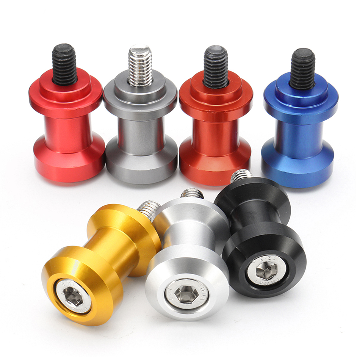 8mm-Aluminum-Swing-Arm-Spools-Sliders-Bolts-For-SuzukiHondaKawasakiTriumph-1143455
