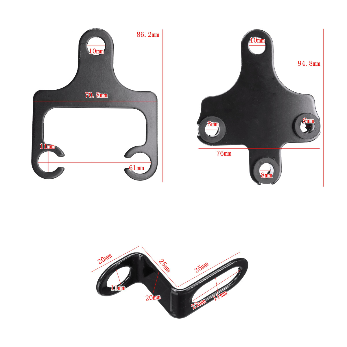 Black-Motorcycle-Instrument-Bracket-Speedometer-Tachometer-Odometer-Mount-Holder-1498831