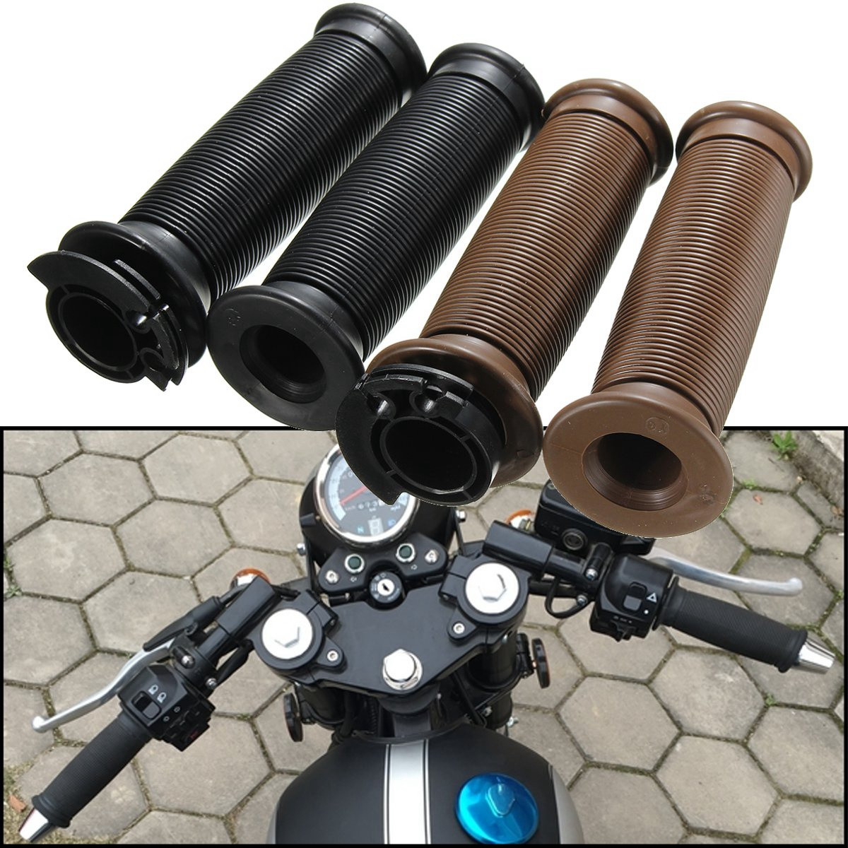 Motorcycle-78-Inch-Handlebar-Grips-For-Cafe-Racer-Bobber-Clubman-Custom-1108448