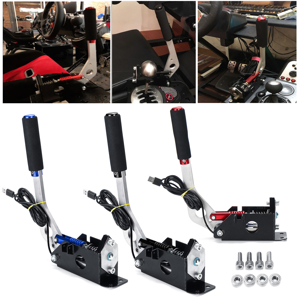 RedBlack-USB-Handbrake-Clamp-Screws-SIM-For-Racing-Games-G252729-T500-1506714