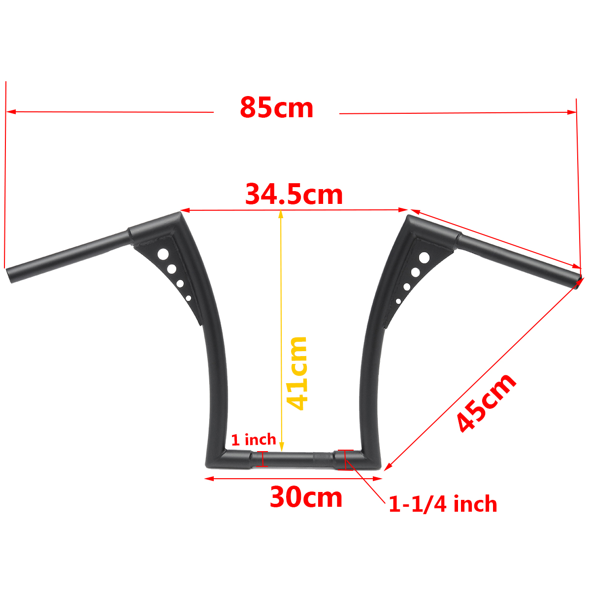 16quot-Rise-Ape-Hangers-Bike-1-14quotHandlebar-Black-For-FLST-FXST-XL-1756215