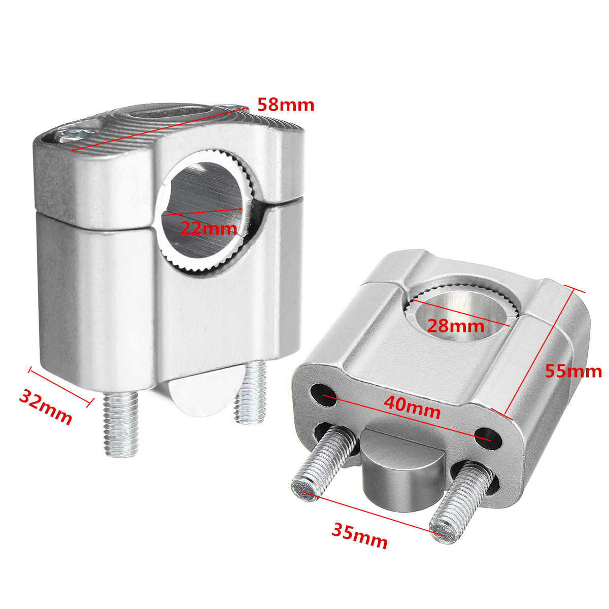 22MM-28MM-Universal-Motorcycle-HandleBar-Clamp-Riser-Taper--Dirt-Bike-1157462