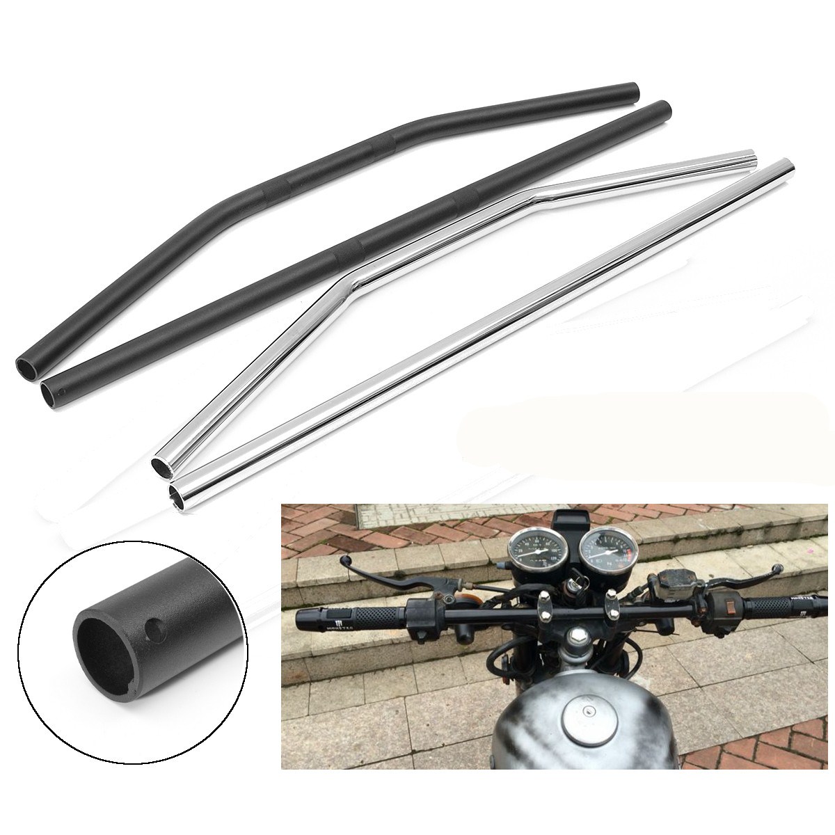 22mm-78inch-70cm-Length-Drag-Handlebar-For-HondaYamahaSuzukiKawasakiHarley-Triumph-1174454