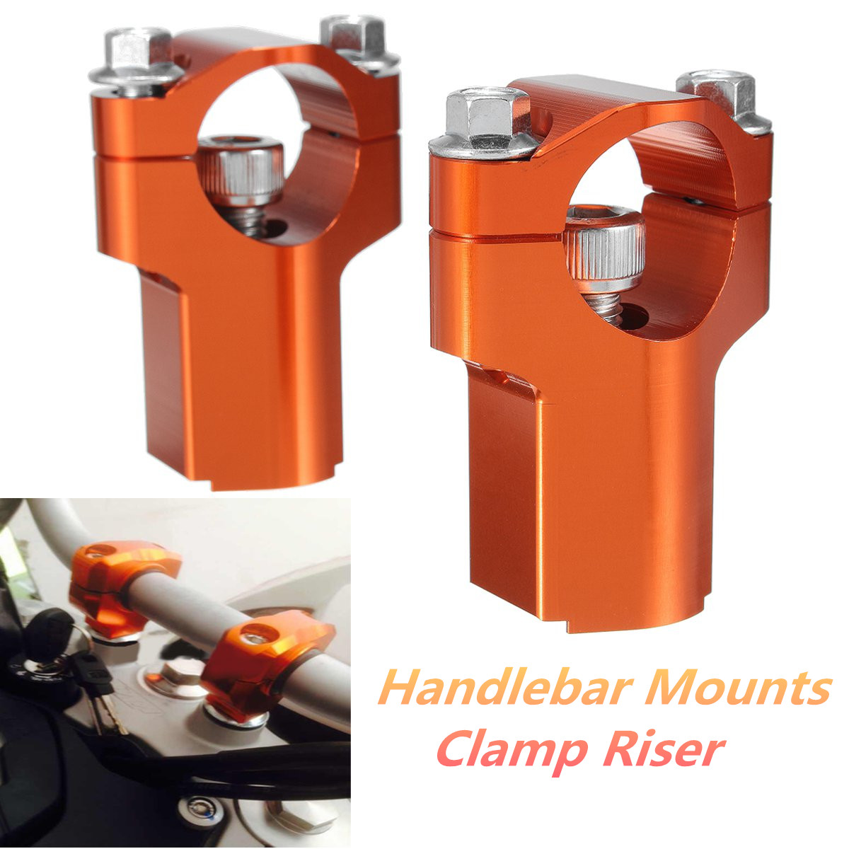 28mm-Handlebar-Mounts-Clamp-Riser-52mm-Height-For-Dirt-Bike-KTM-125-530cc-SXEXC-1150104