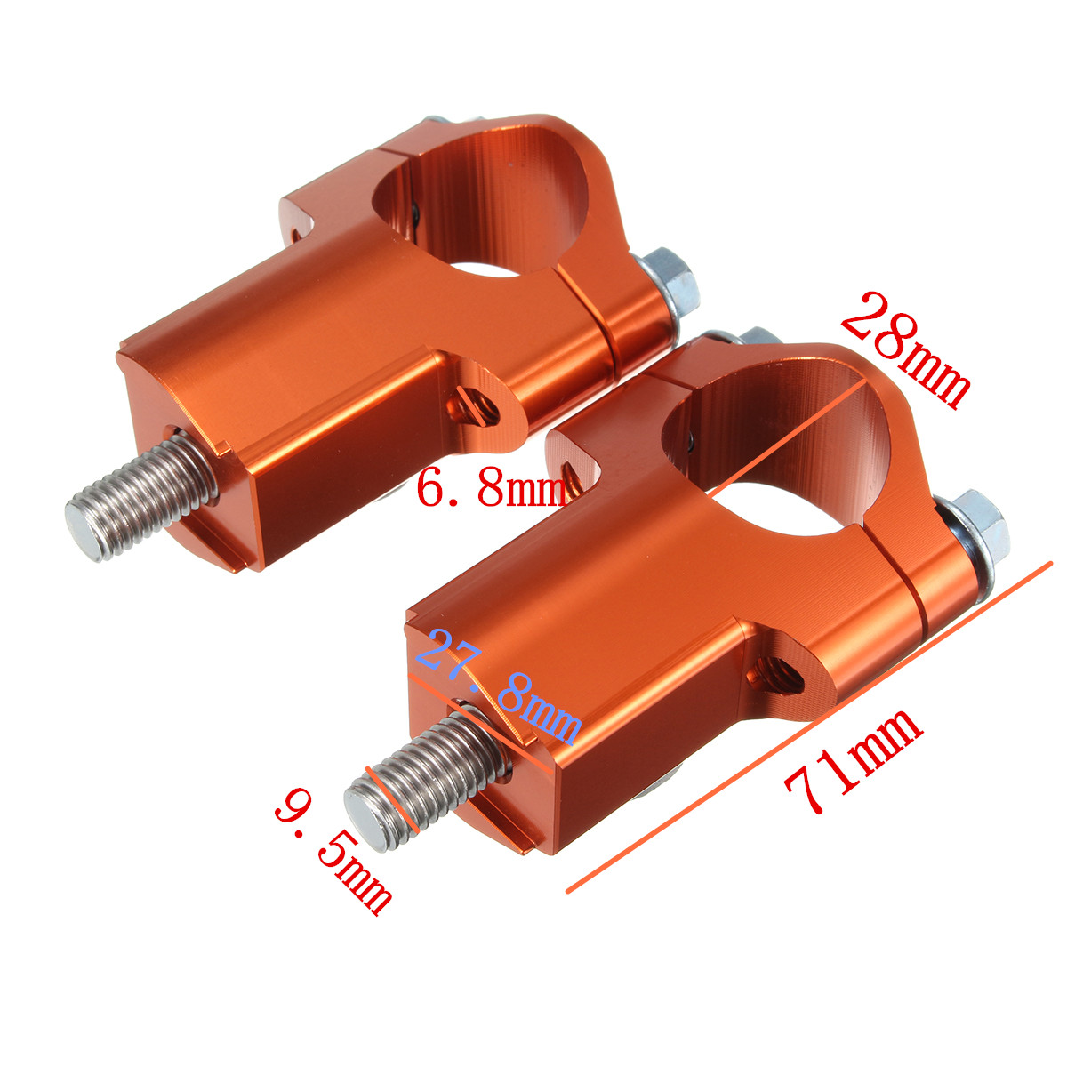 28mm-Handlebar-Mounts-Clamp-Riser-52mm-Height-For-Dirt-Bike-KTM-125-530cc-SXEXC-1150104