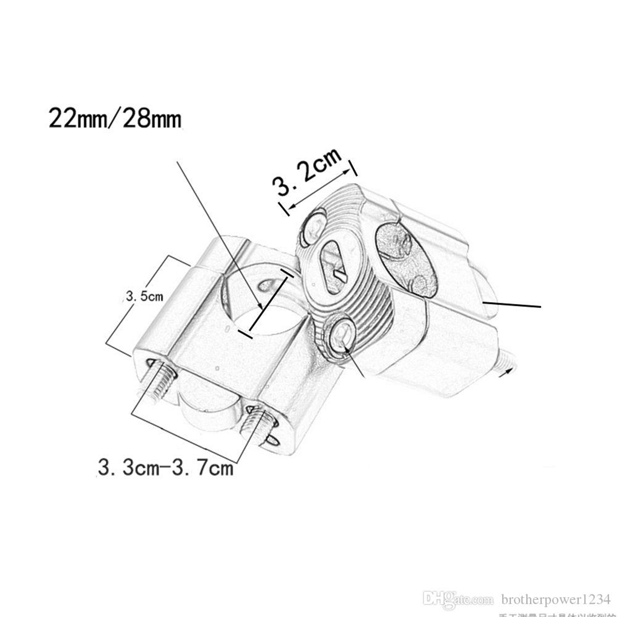 2PCS-HandleBar-Riser-Mount-Clamp-Adapter-22--28mm-Alu-Dirt-Bike-ATV-Universal-1722285