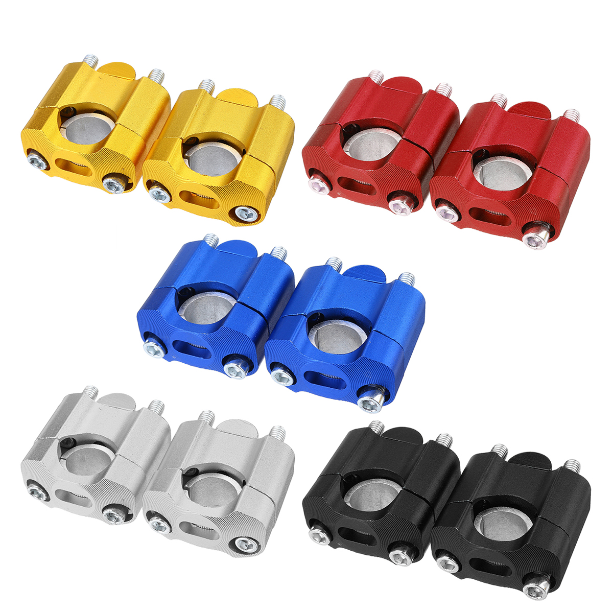 2PCS-HandleBar-Riser-Mount-Clamp-Adapter-22--28mm-Alu-Dirt-Bike-ATV-Universal-1722285