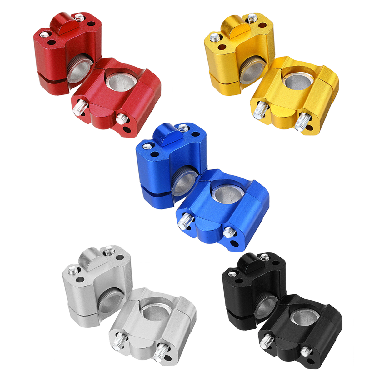 2PCS-HandleBar-Riser-Mount-Clamp-Adapter-22--28mm-Alu-Dirt-Bike-ATV-Universal-1722285