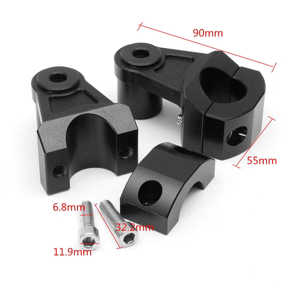 2pcs-28mm-Aluminum-Motorcycle-Handlebar-Fat-Bar-Mount-Riser-Clamps-Universal-1133453