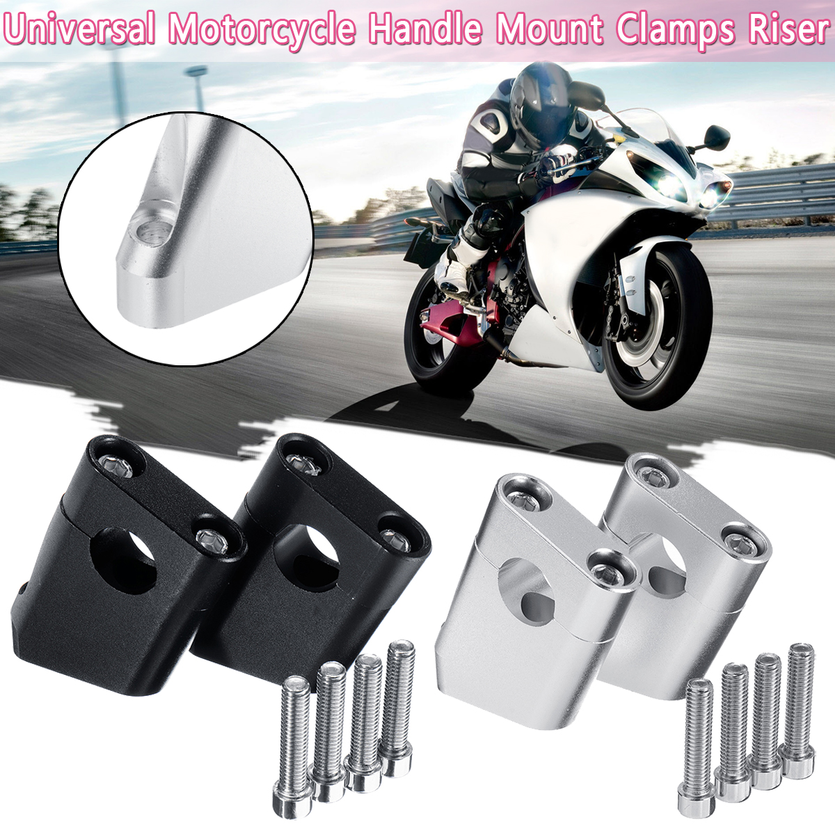 78inch-22mm-Universal-Motorcycle-Front-HandleBar-Handle-Mount-Clamps-Riser-Taper-1540830