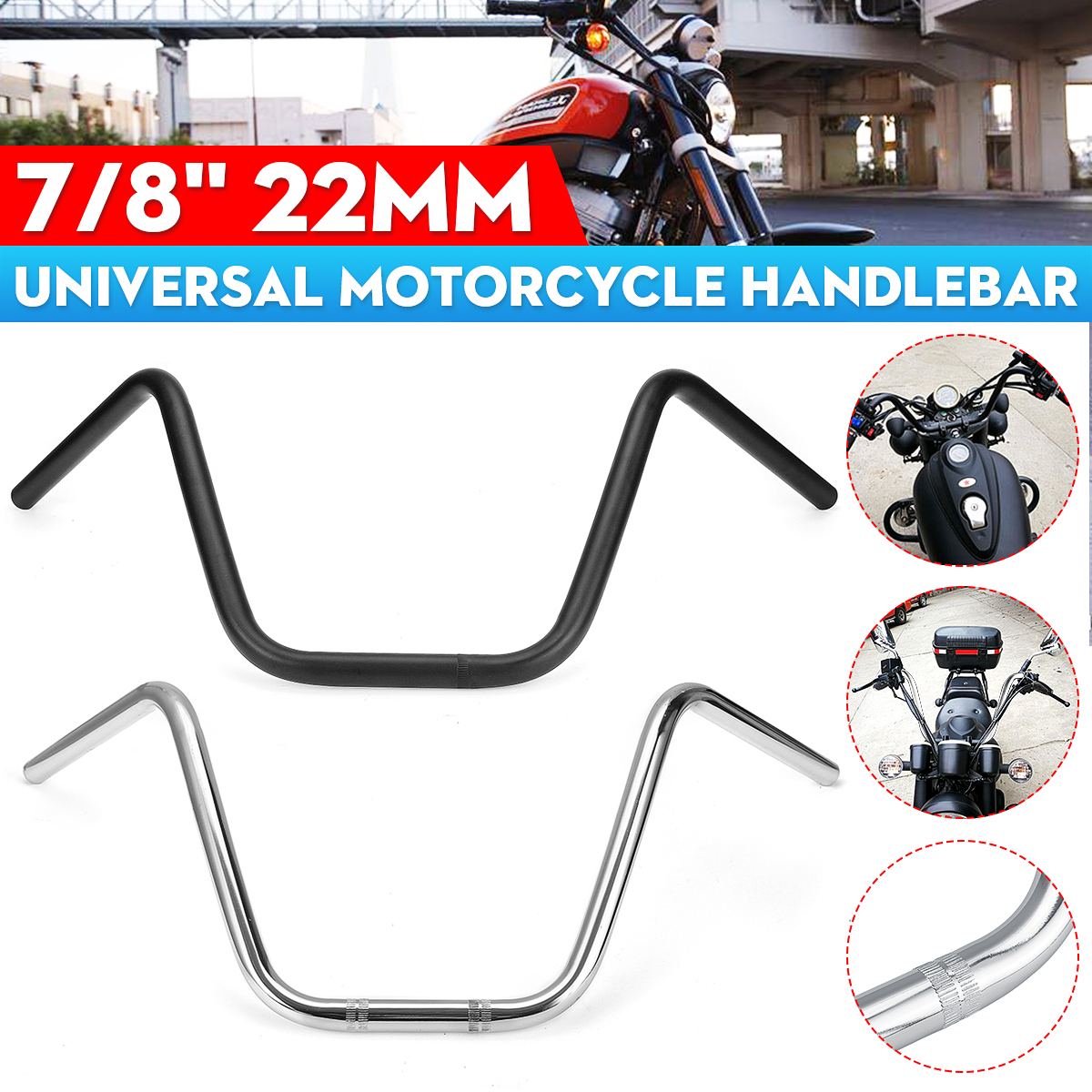 Motorcycle-78-Inch-22mm-Handlebar-For-HarleyHondaYamahaKawasaki-Universal-1644659