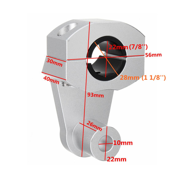Pair-78inch-22mm-28mm-Silver-Motorcycle-Handlebar-Clamp-Aluminum-Mount-Bracket-1173213