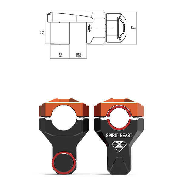SPIRIT-BEAST-Pair-2228mm-07811in-Motorcycle-Handlebar-Riser-Heighten-Device-Motocross-Dirt-Bike-1119945
