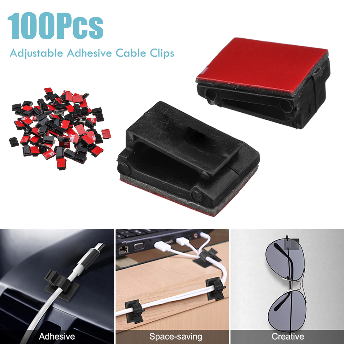 100PCS-Dashcam-Cable-Buckle-30CM-Wire-Adhesive-Strip-Fixing-Seat-Motorcycle-1545597