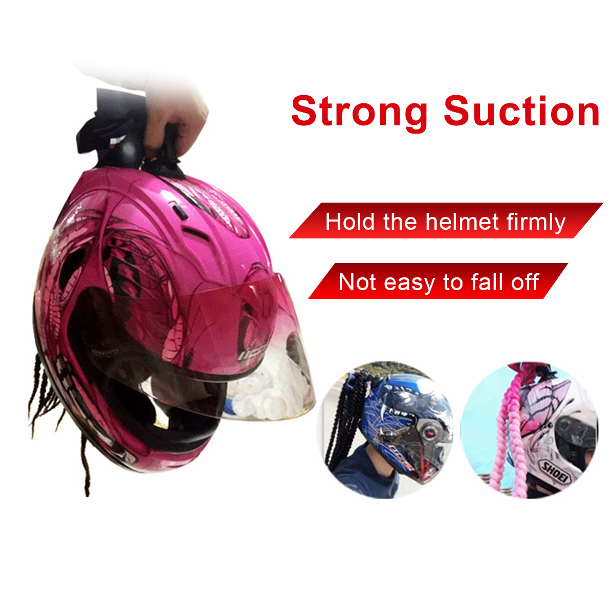 10Colours-24inch-Helmet-Pigtails--Ponytail-Motorcycle-Bike-Helmet-Braids-Removable-1454133