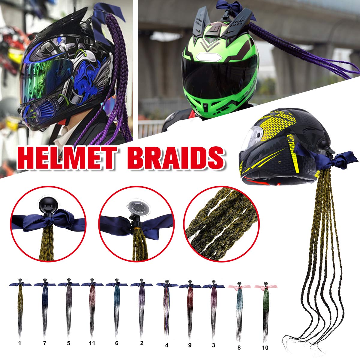 60cm-24-inch-Motorcycle-Bike-Helmet-Sucker-Removable-Hair-Braid-Pigtail-Ponytail-Gradient-Ramp-1427932