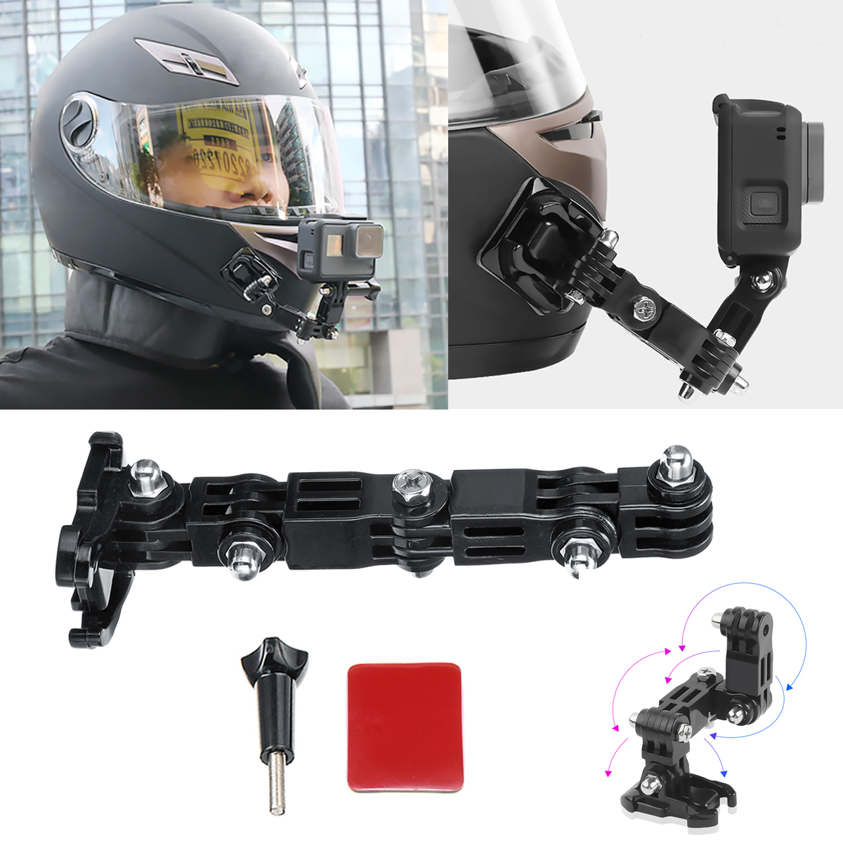 Adhesive-Full-Face-Helmet-Front-Chin-Mount-For-SjcamAntsharesGopro-Hero-6-5-4-3-Action-Camera-1339582