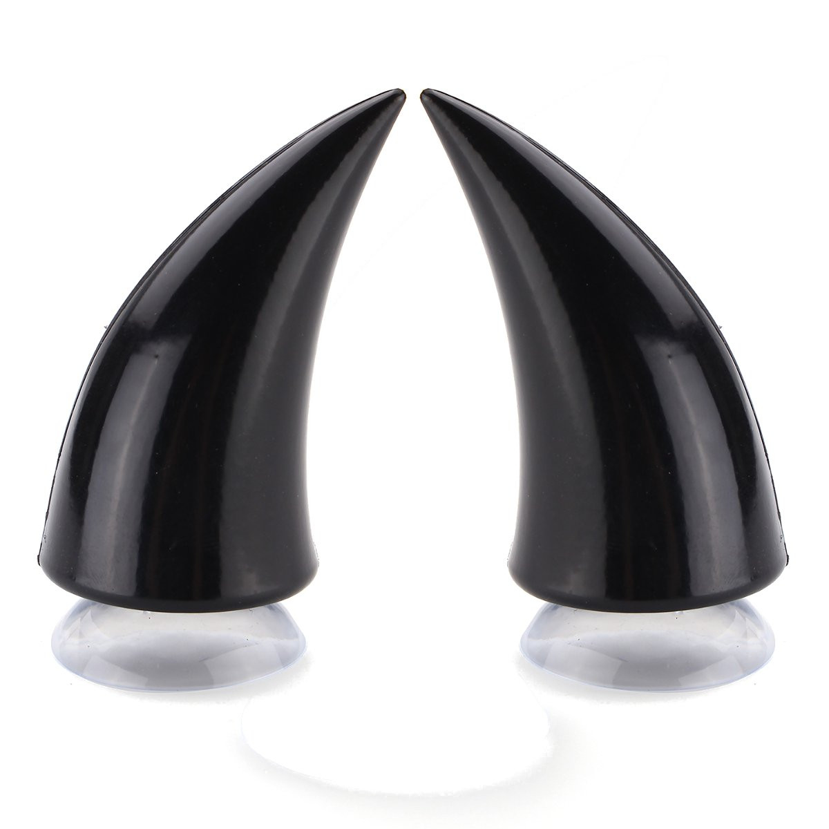 Black-Motorcycle-Helmet-Headwear-Accessoriess-Suction-Cups-Horns-Decor-Decoration-1376624