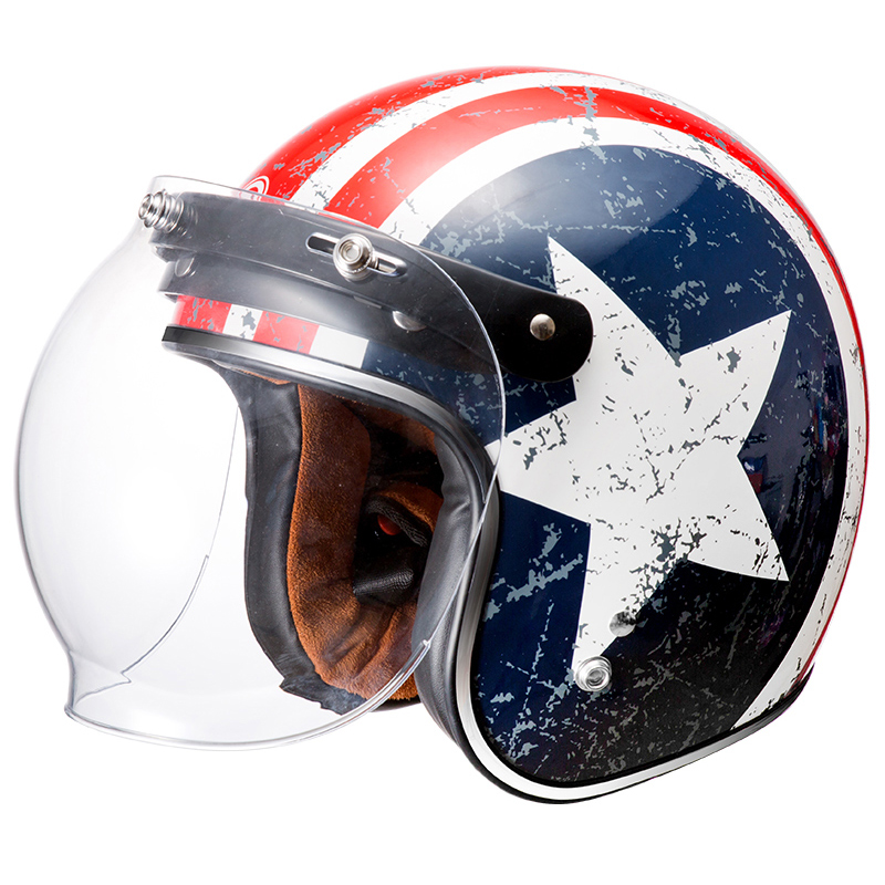 CYCYLEGEAR-Bubble-Shield-Helmet-Lens-For-Half-Retro-Flying-Helmet-Tri-buckle-Lens-With-Black-Frame-1694535