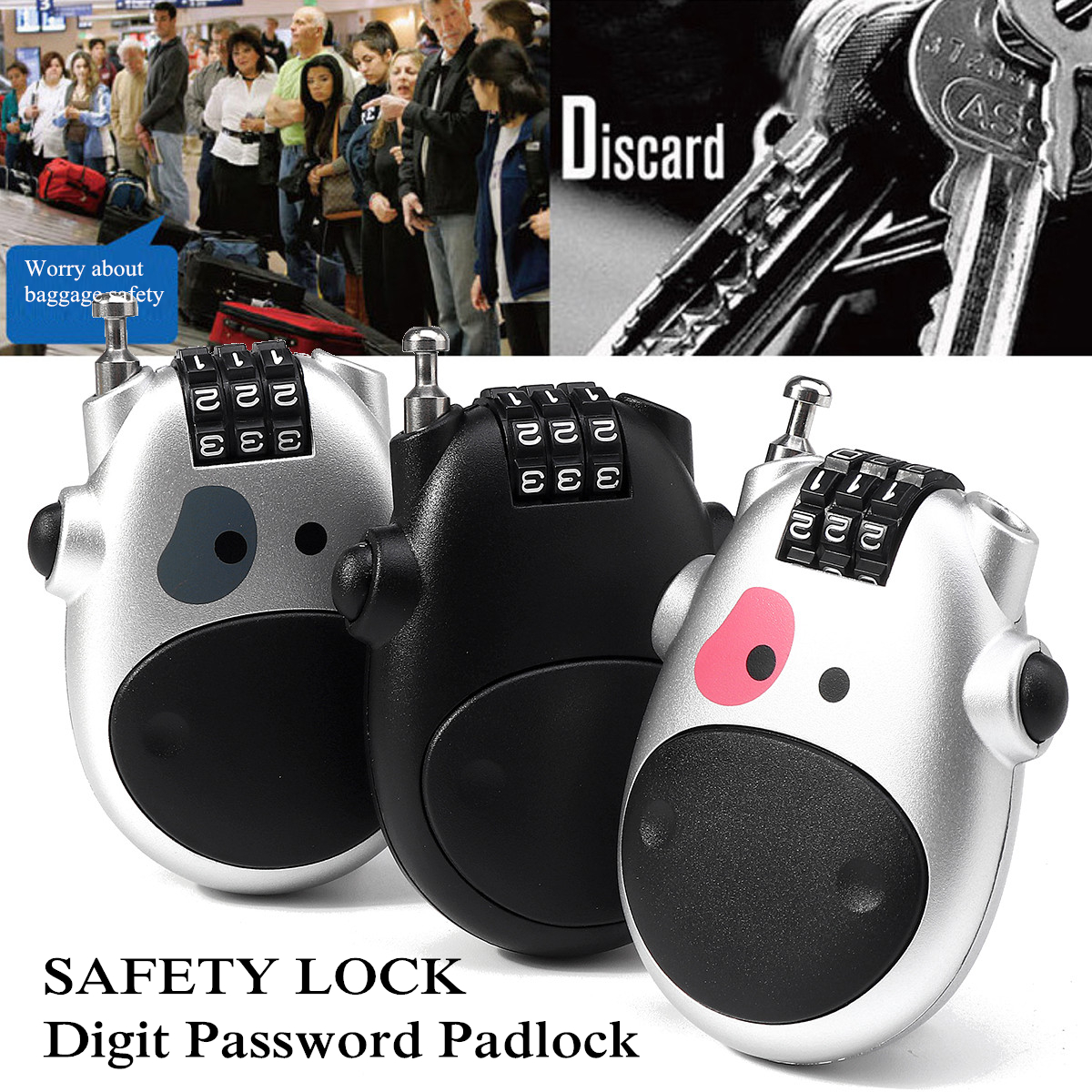 Digit-Password-Padlock-Motorcycle-Helmet-Combination-Lock-Safety-Adjustable-Cartoon-Cow-Carriage-Fas-1645375