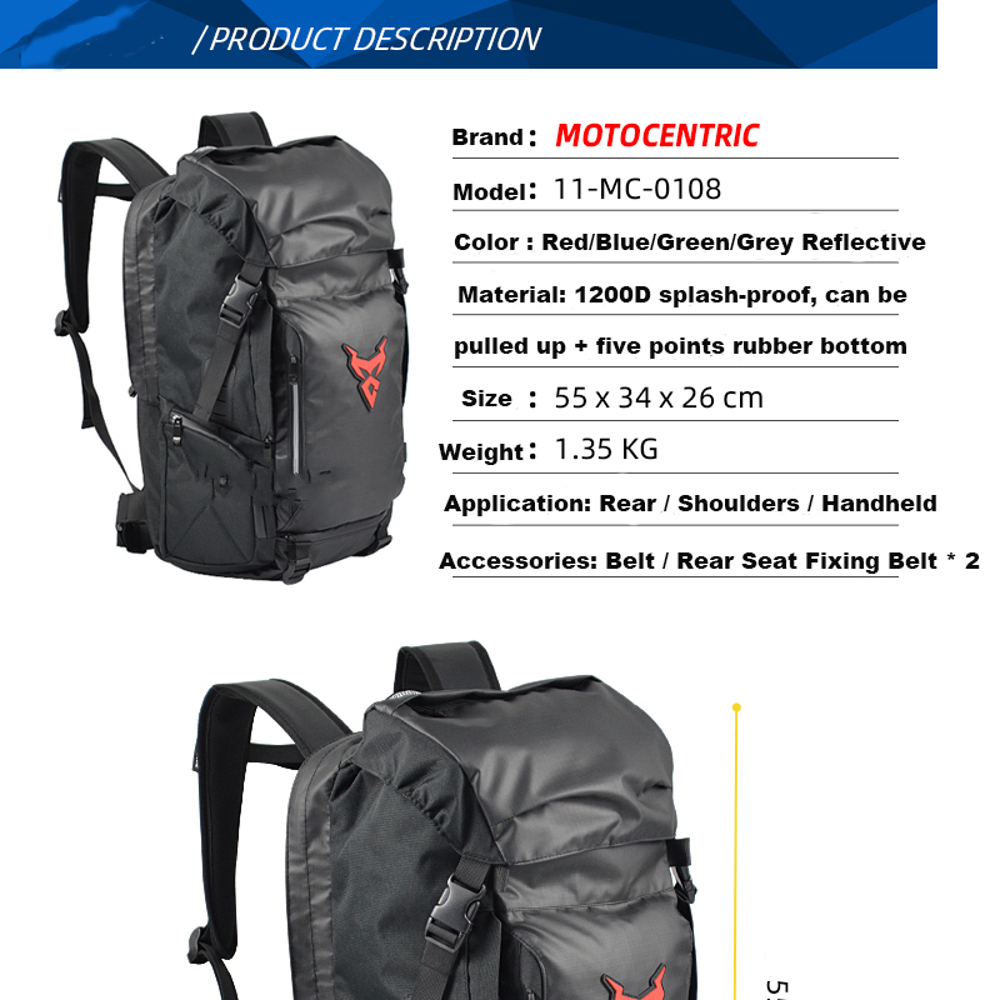 MOTOCENTRIC-55L-Outdoor-Travel-Bag-Multi-Use-Motorcycle-Seat-Tail-Bag-Helmet-Backpack-Waterproof-Lug-1685807