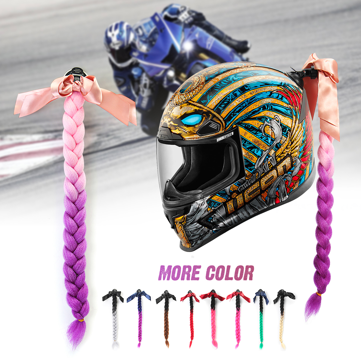 Motorcycle-Gradient-Ramp-Helmet-Braids-Punk-Style-Twist-Braid-Hair-Pigtail-Ponytail-1371886