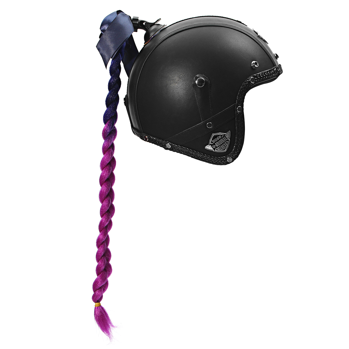 Motorcycle-Gradient-Ramp-Helmet-Braids-Punk-Style-Twist-Braid-Hair-Pigtail-Ponytail-1371886