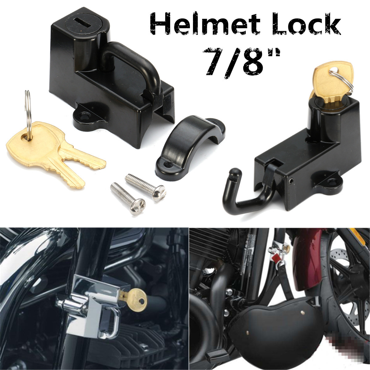 Motorcycle-Helmet-Lock-Anti-Theft-Security-Universal-For-Harley-78inch-22mm-Tube-1126911