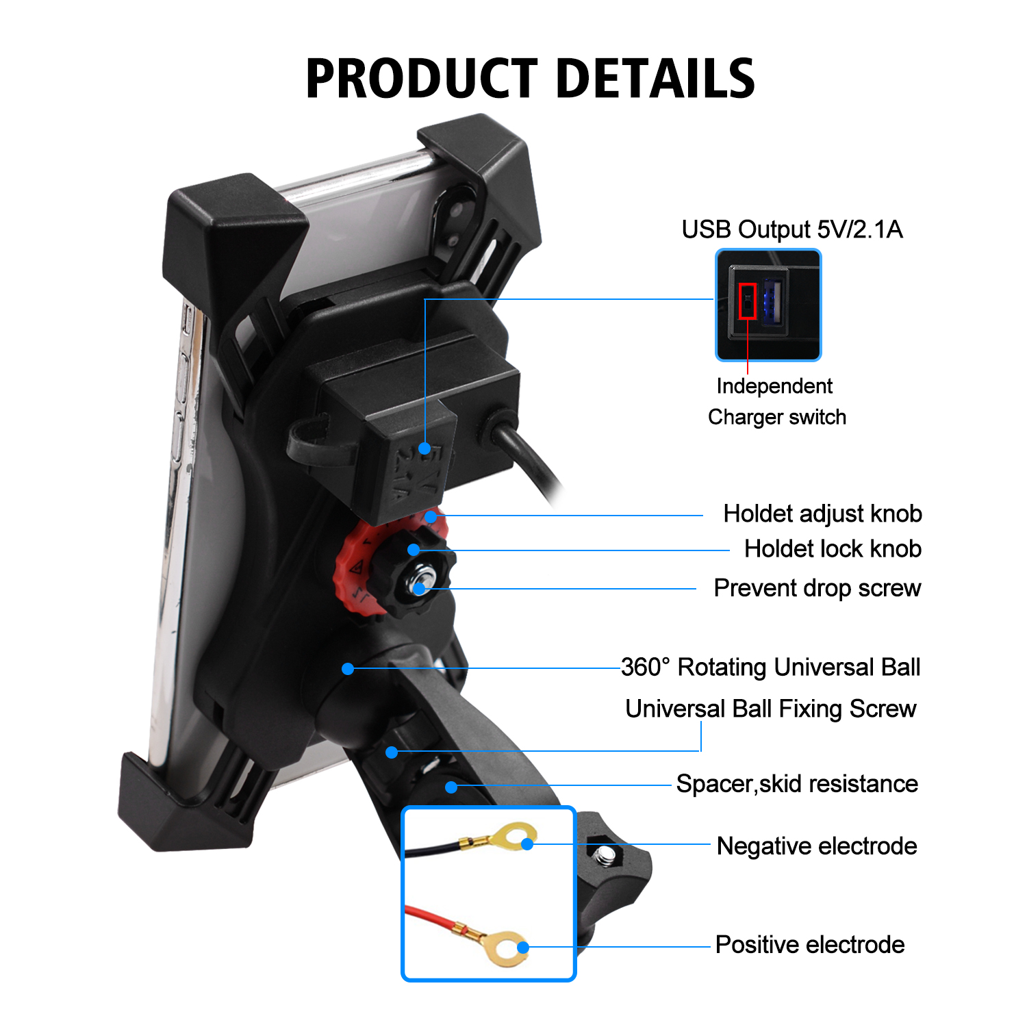 12V-35-6inch-USB-Rechargeable-Waterproof-Handlebar-Mirror-Phone-GPS-Holder-For-Electric-Car-Motorcyc-1761473