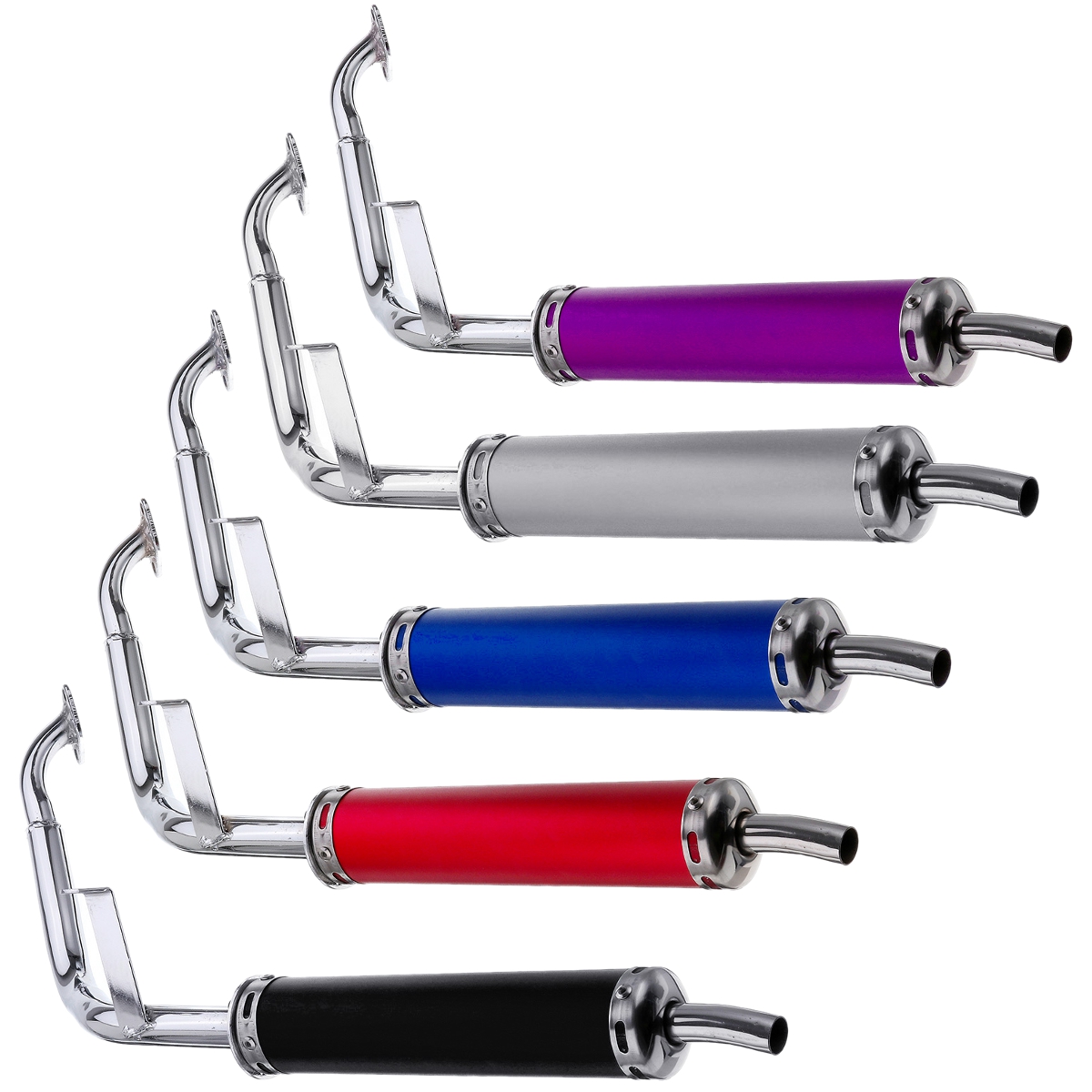 22MM-Inlet-Round-Bent-Outlet-Exhaust-Muffler-Tip-End-Tail-Pipe-with-GY6-Front-Pipe-Kit-Rear-1505698