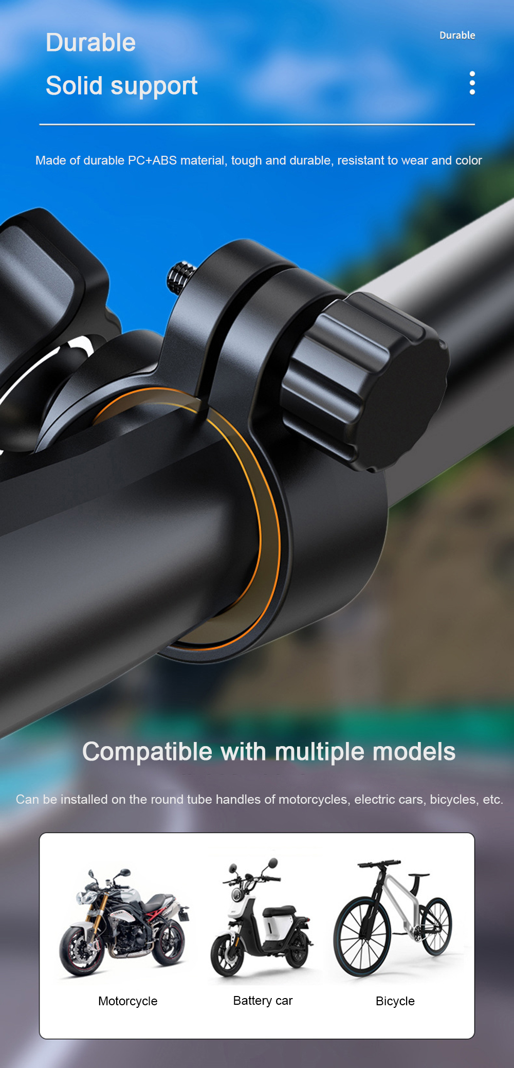 47-65quot-Mobile-Phone-GPS-Holder-Quick-Lock-Anti-Skid-Shockproof-Universal-For-Motorcycle-Bicycles--1806828