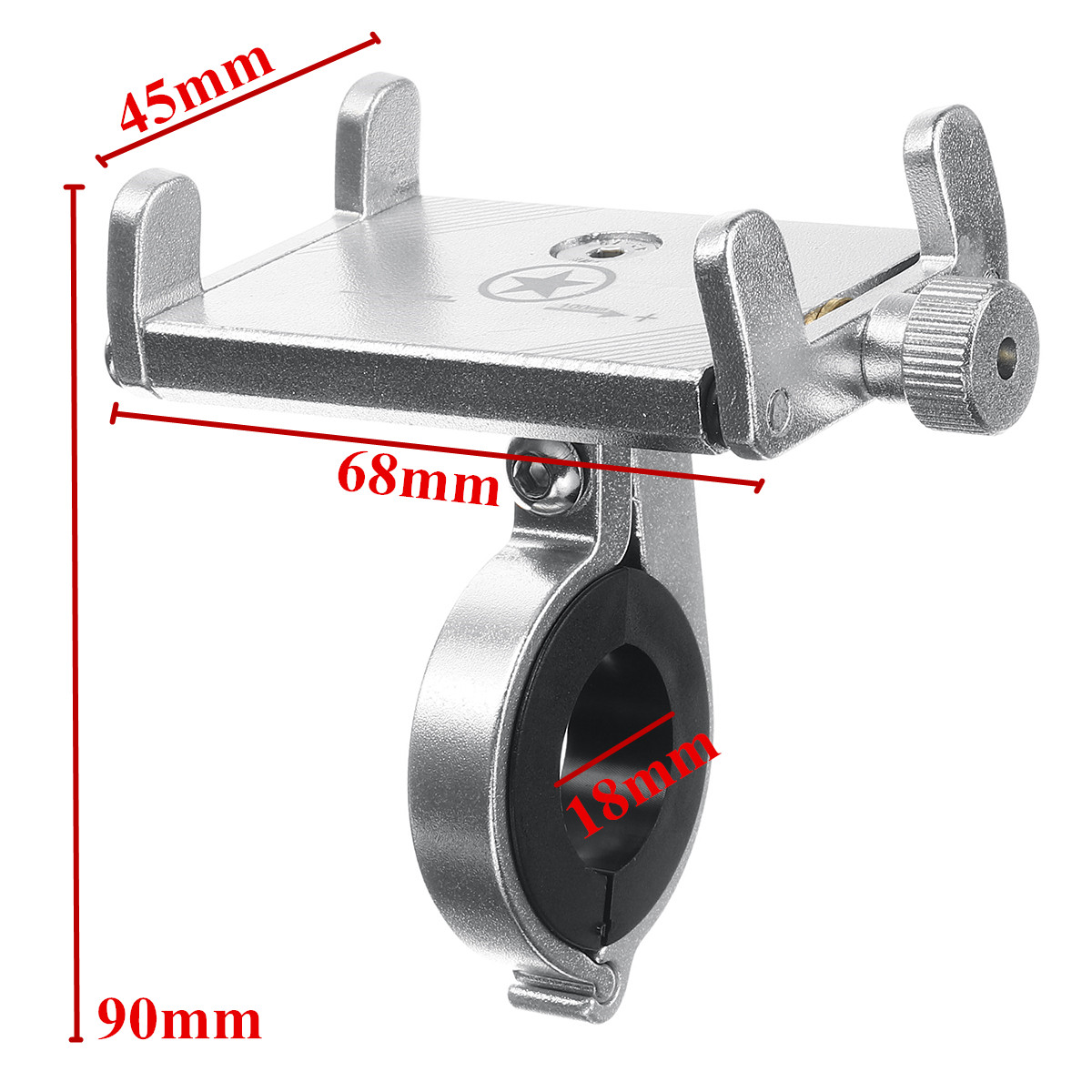 Aluminum-Alloy-Motorcycle-Bike-Bicycle-Phone-Holder-Mount-Handlebar-BlackSilver-1472536
