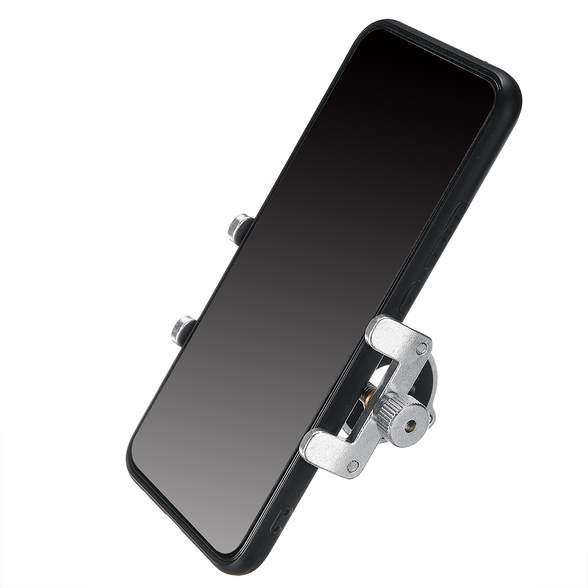 Aluminum-Alloy-Motorcycle-Bike-Bicycle-Phone-Holder-Mount-Handlebar-BlackSilver-1472536