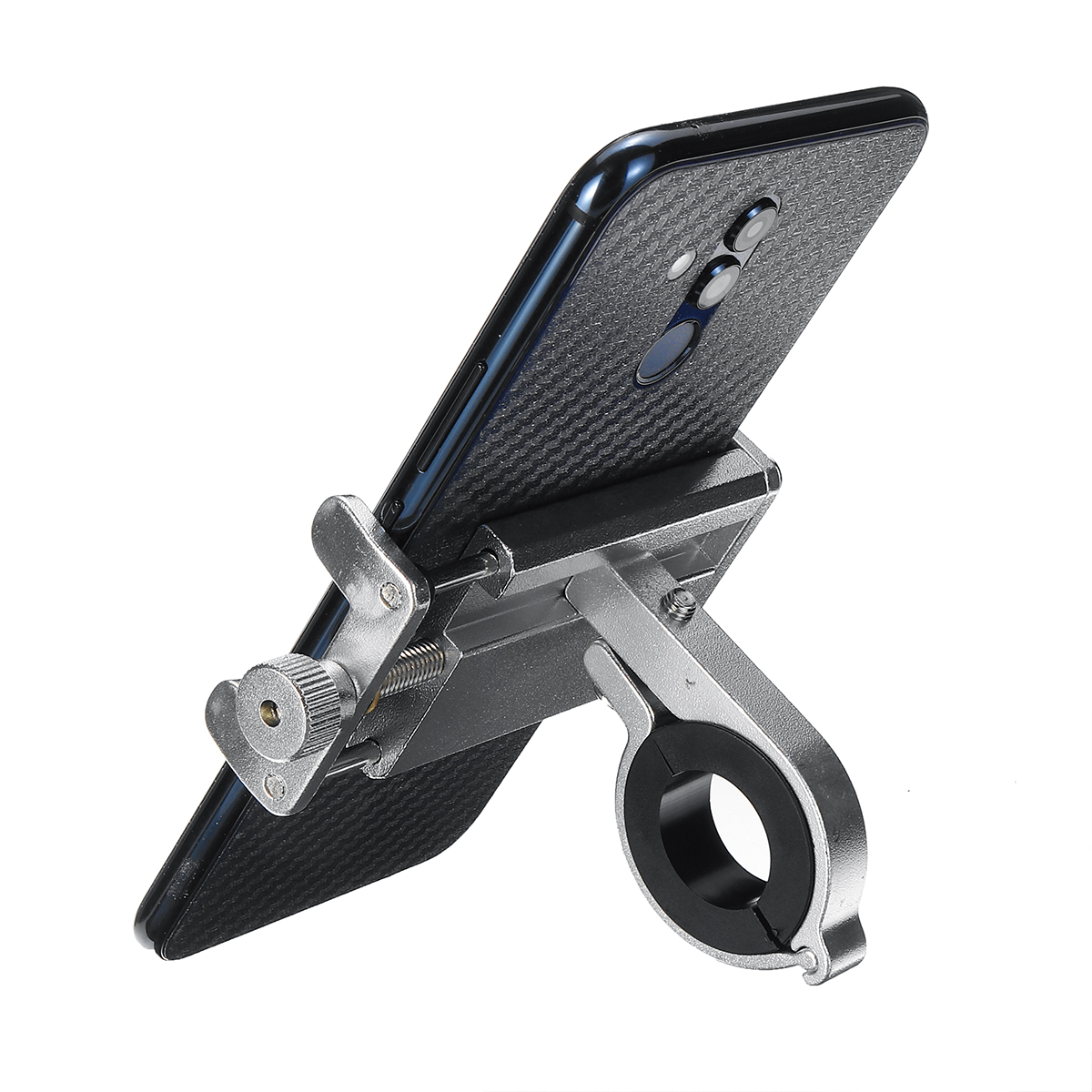 Aluminum-Alloy-Motorcycle-Bike-Bicycle-Phone-Holder-Mount-Handlebar-BlackSilver-1472536