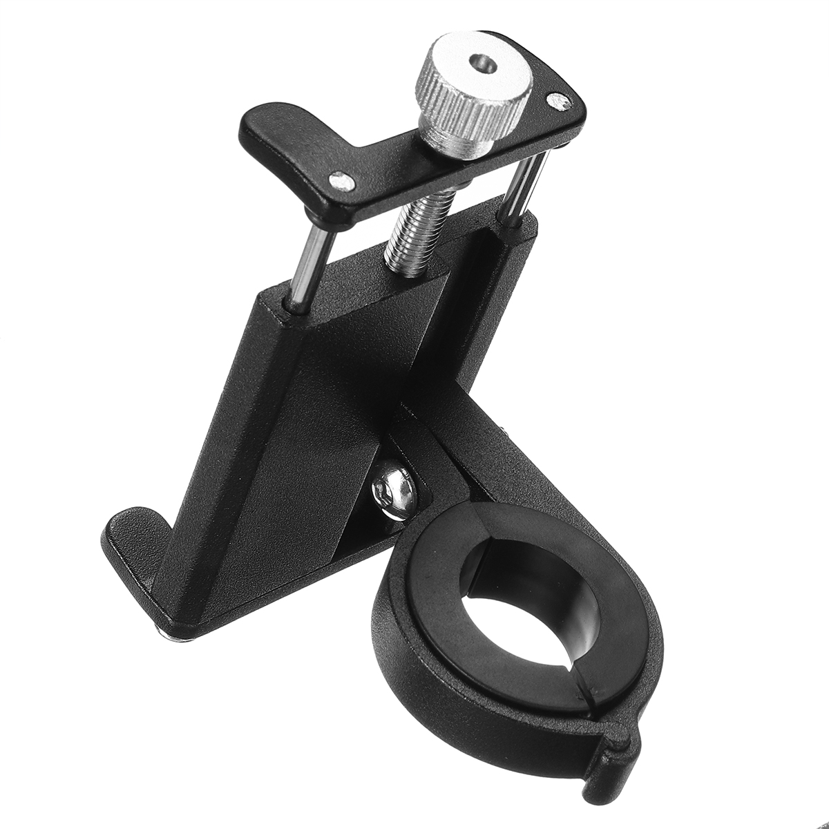 Aluminum-Alloy-Motorcycle-Bike-Bicycle-Phone-Holder-Mount-Handlebar-BlackSilver-1472536