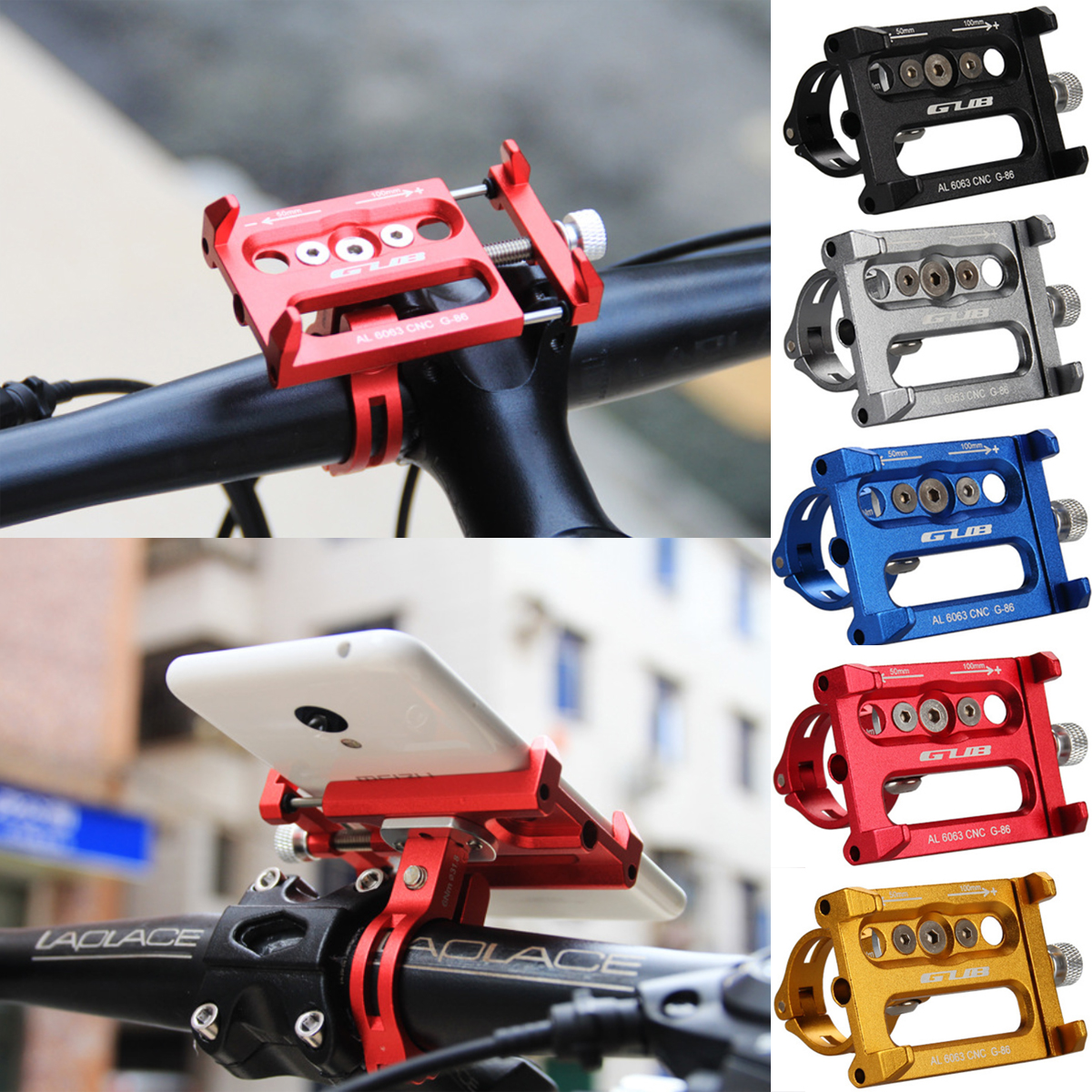 Aluminum-Bike-Motorcycle-Phone-GPS-Holder-Handbar-Clip-Stand-Mount-Bracket-Universal-1175543